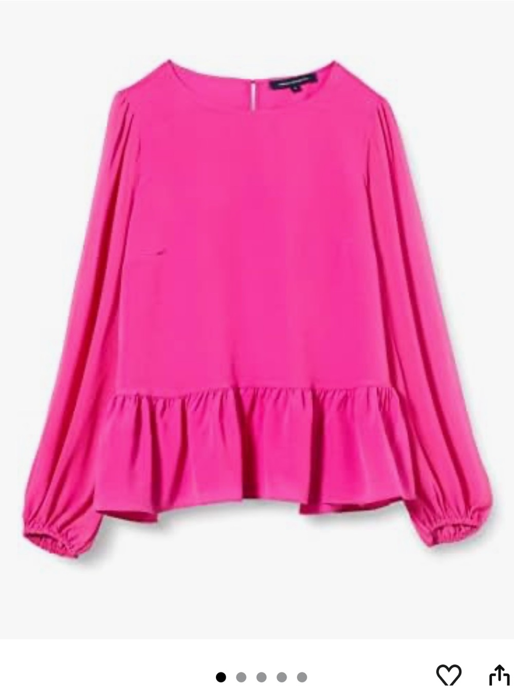 French connection NWT crepe light georgett peplum top blouse fuchsia pink
